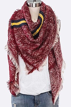 PACK OF 12 STRIPE PRINTED BLANKET SCARF SET