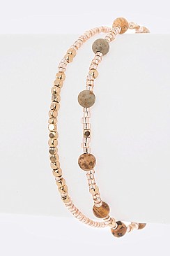 Petite Mix  Beads Drawstring Bracelet