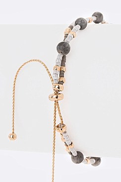 Petite Mix  Beads Drawstring Bracelet