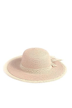 ROUND TOP LACE TRIM HAT