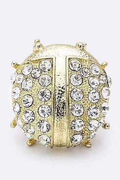 Posh Crystal Lady Bug Stretch Ring LAR3274
