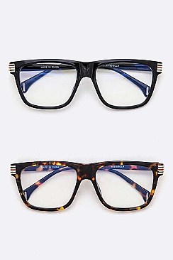 Pack of 12 Classic Blue Block Glasses Set