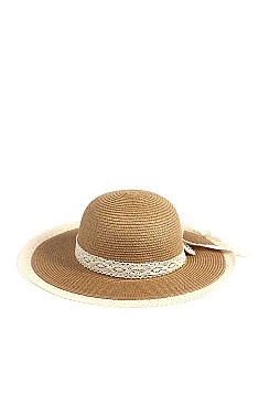 ROUND TOP LACE TRIM HAT