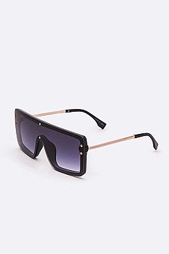 Pack of 12 Gold Trim Oversize Square Sunglasses Set
