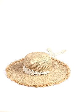 ROUND TOP LACE TRIM HAT