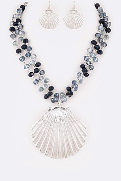 SEA SHELL PENDANT NECKLACE SET