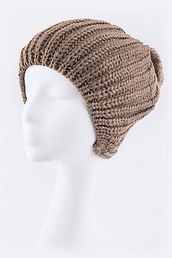 Pack of (12 Pieces) Assorted Solid Color PomPom Knit Fashion Beanie LA-SHT-H5368DD