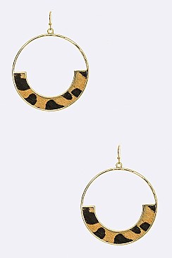 Chic Animal Print Round Earrings