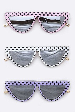 Pack of 12 Polka Dot Skinny Sunglasses Set