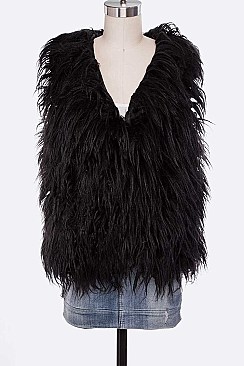 Glam Faux Shearling Shaggy Vest