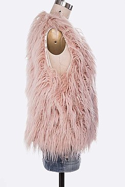 Glam Faux Shearling Shaggy Vest