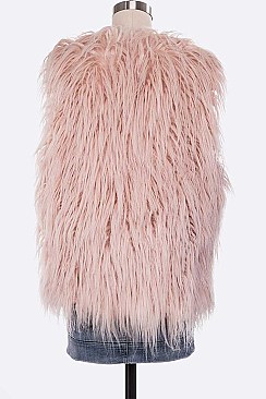 Glam Faux Shearling Shaggy Vest