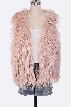 Glam Faux Shearling Shaggy Vest