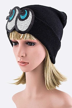 Stylish Sequined EYES Beanie LA-EMH8501