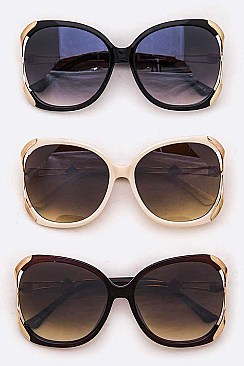 Pack of 12 Oversize Crystal Temple Iconic Sunglasses Set