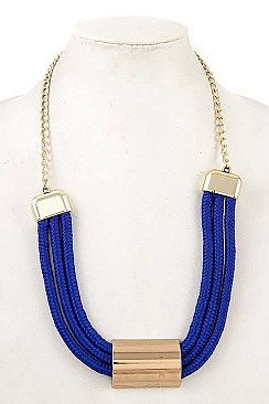 METAL ACCENT TRIPLE ROPE NECKLACE