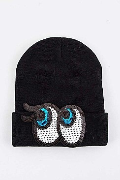 Stylish Sequined EYES Beanie LA-EMH8501