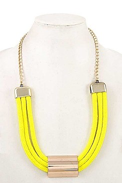 METAL ACCENT TRIPLE ROPE NECKLACE