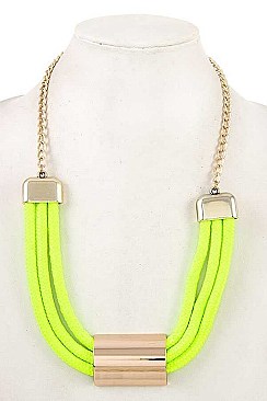 METAL ACCENT TRIPLE ROPE NECKLACE