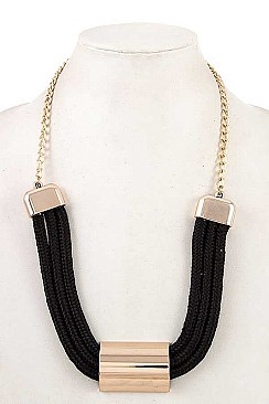 METAL ACCENT TRIPLE ROPE NECKLACE