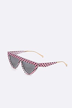 Pack of 12 Polka Dot Skinny Sunglasses Set