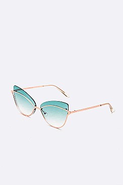 Pack of 12 Iconic light Tint Color Cat Eye Sunglasses Set