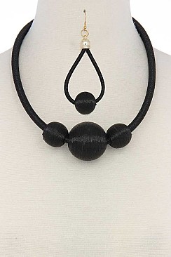 POSH METALLIC THREAD WRAPPED BIG BEADS FASHION NECKLACE JYJSN2221
