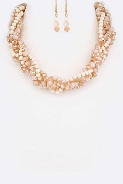 INTERTWINED GLASS BEADS NECKLACE SET