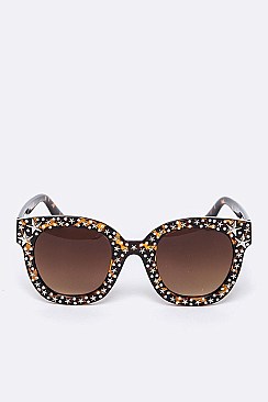Pack of 12 pieces Crystal & Star Studded Fashion Sunglasses LA107-9985GR