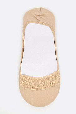 Pack of (12 Pairs) Assorted No Show Lace Socks LA-Z69727