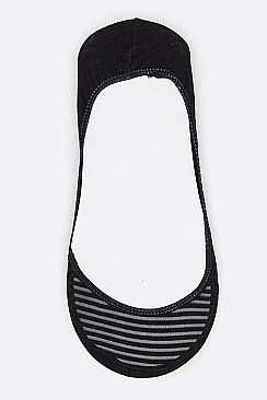 Pack of (12 Pairs) Assorted Striped No Show Socks LAZ69726
