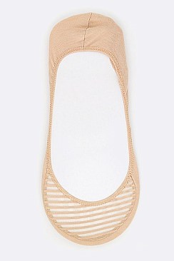 Pack of (12 Pairs) Assorted Striped No Show Socks LAZ69726