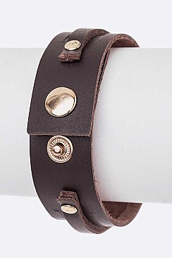 Fashion Natural Stone Druzy Leather Bracelet