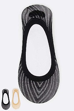 Pack of (12 Pairs) Assorted No Show Lace Socks LA-Z69729