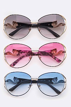Pack of 12 Pieces Light Tint Designed Oversized Sunglasses LA108-3308