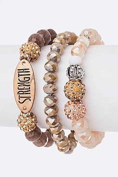 Lucky STRENGTH Mix Beads Layer Bracelet Set