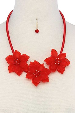 CHIC DARLING FLOWERS FASHION BIB NECKLACE SET JY-MNE6605