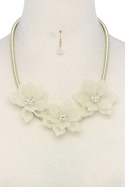 CHIC DARLING FLOWERS FASHION BIB NECKLACE SET JY-MNE6605