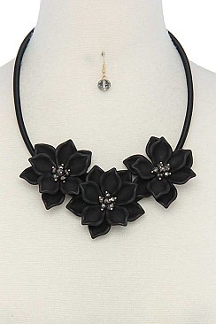 CHIC DARLING FLOWERS FASHION BIB NECKLACE SET JY-MNE6605