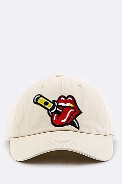 Stabbed Tongue Patch Cotton Cap LA-EMH0957V
