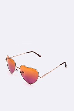 Pack of 12 Pieces Heart Shape Ocean Lens Iconic Sunglasses LA108-678MHC3