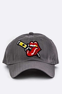 Stabbed Tongue Patch Cotton Cap LA-EMH0957V