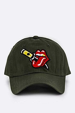 Stabbed Tongue Patch Cotton Cap LA-EMH0957V