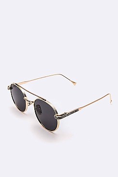 Pack of 12 Pieces Engraved Top Bar Iconic Aviator Sunglasses LA108-96190