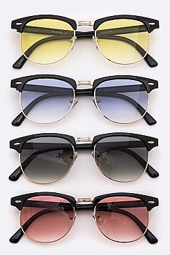 Pack of 12 Pieces Color Lens Browline Sunglasses LA107-30371LTGF