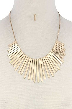 METAL BAR FASHION BIB NECKLACE SET JY-KNE6129