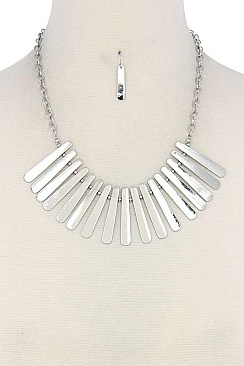 FRINGE FLAT METAL CHAIN NECKLACE SET