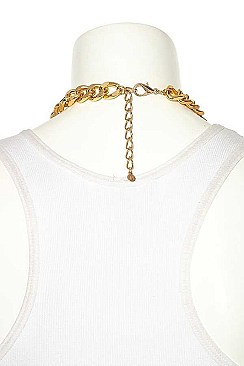 BULKY FRINGE CHAIN NECKLACE SET