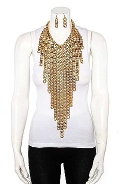 BULKY FRINGE CHAIN NECKLACE SET