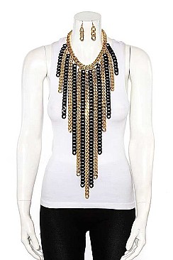 BULKY FRINGE CHAIN NECKLACE SET